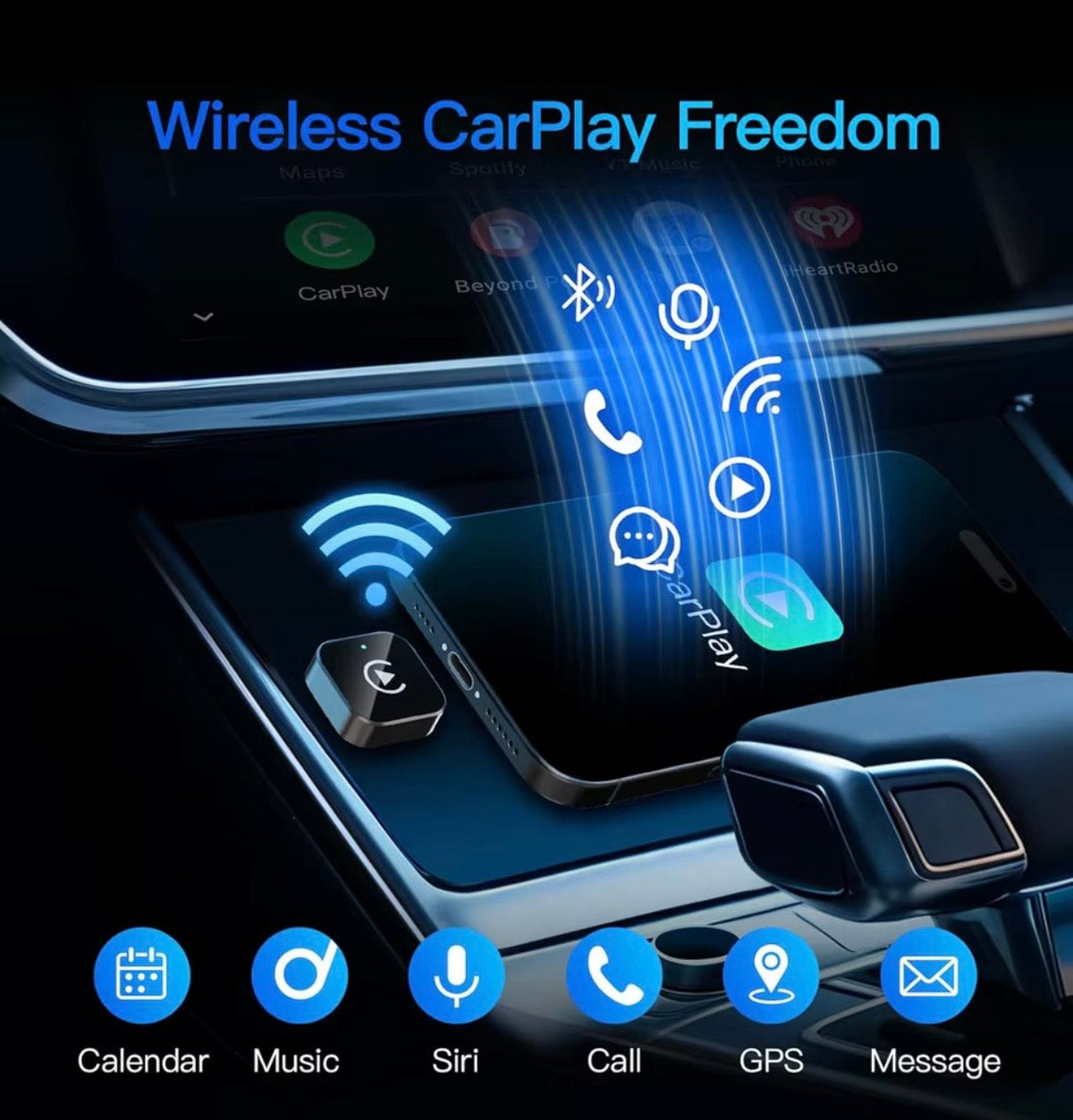 Compact Wireless CarPlay Adapter – 23mm